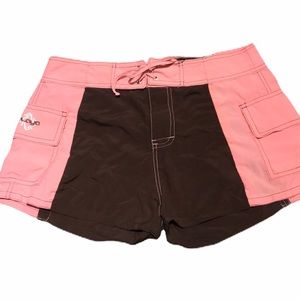 Playa Pink and Brown Board Shorts